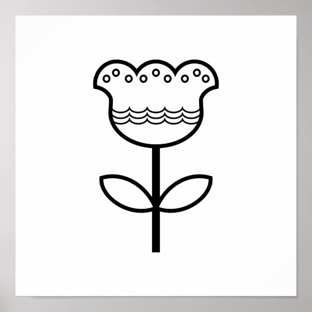 Skandinavisk folkart Minimalistisk illustration Poster (Framsidan)