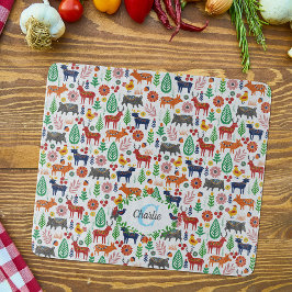 Skandinavisk folkart Monogram Mönster Boho Modern