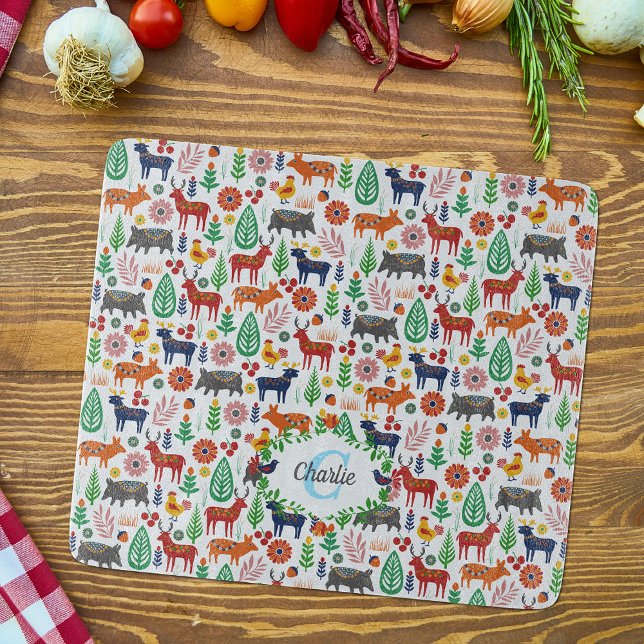 Skandinavisk folkart Monogram Mönster Boho Modern (Skapare uppladdad)