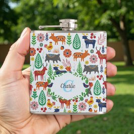 Skandinavisk folkart Monogram Mönster Boho Modern Fickplunta