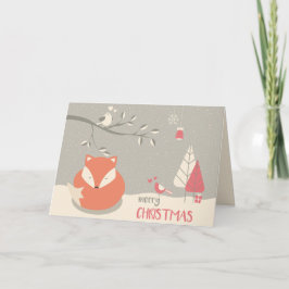 Skandinavisk folkart Red Fox jul Helgkort