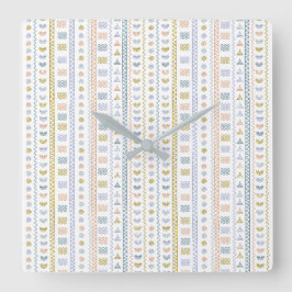 Skandinavisk folkart Square Wall Clock Fyrkantig Klocka