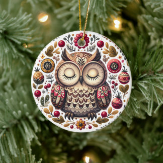 Skandinavisk folkart Uggla Ornament