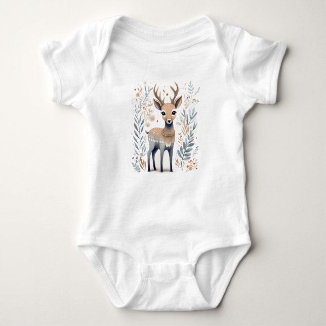 Skandinavisk folkdräkt Hjort Baby T Shirt (Framsida)