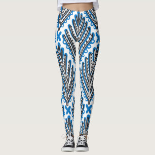 Skandinavisk folkkonst: Blommigt Retro Design Leggings