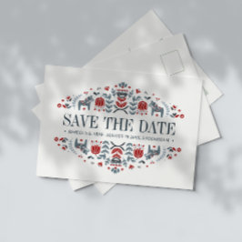 Skandinavisk folkkonst | BRÖLLOP SPARA DATUM Meddelande Vykort