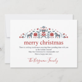 Skandinavisk Folkkonst Dalahäst Foto Jul Julkort