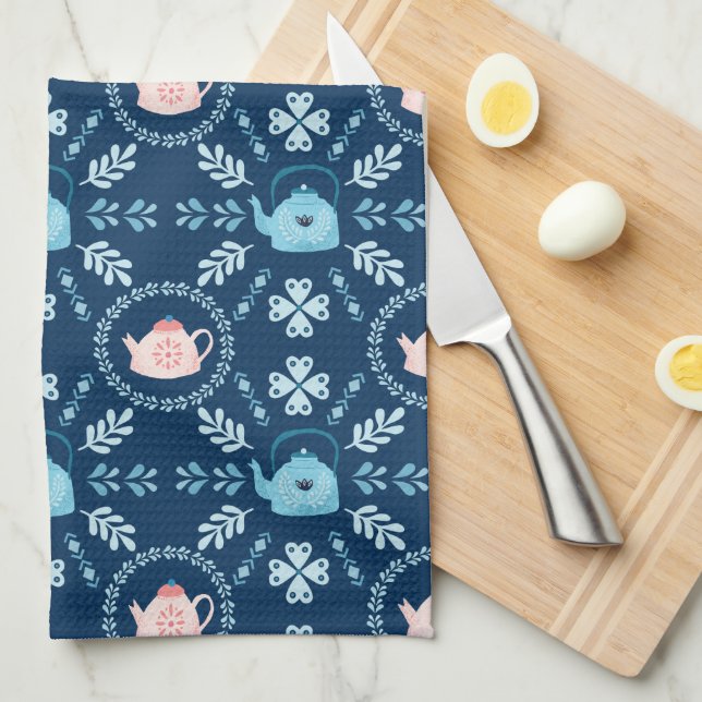 Skandinavisk folkkonst Hygge Jul mysigt tekanna Kökshandduk (Vikt i Fjärdedel)