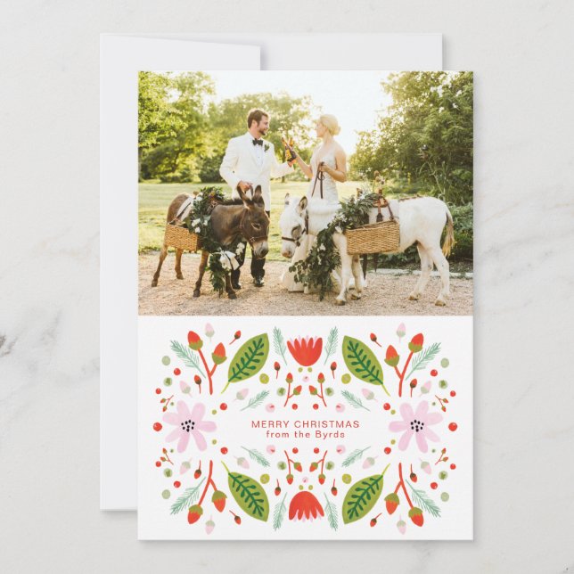 Skandinavisk folkkonst jul Ram Julkort (Framsida)