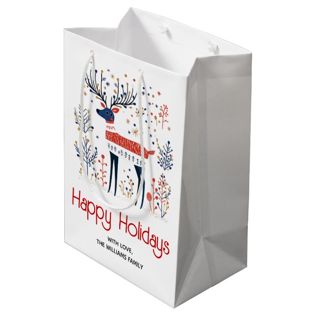 Skandinavisk folkkonst stil hjort Juli helgdag (Baksidan Vinklad)