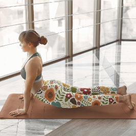 Skandinavisk Folkkonst Vildblomma Boho Botanisk Leggings