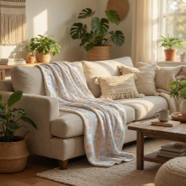 Skandinavisk folkpattern mysig kastfilt fleecefilt