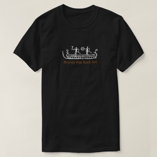 Skandinavisk frakt för bronsåldernstenkonst t-shirt (Design framsida)