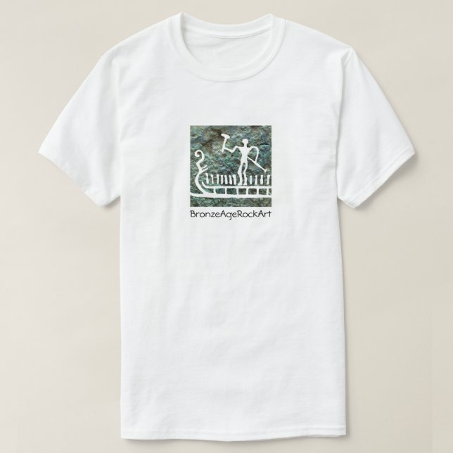 Skandinavisk frakt för bronsåldernstenkonst tee shirt (Design framsida)