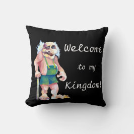 Skandinavisk funny Tittar Välkomande Troll Kudde