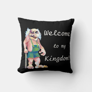 Skandinavisk funny Tittar Välkomande Troll Kudde