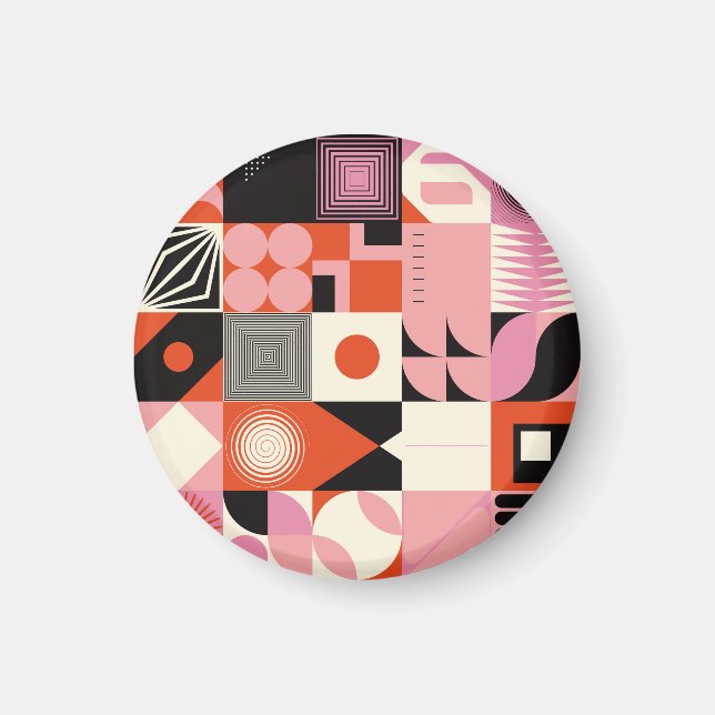Skandinavisk geometri: Färgteckning Mönster Magnet (Framsidan)