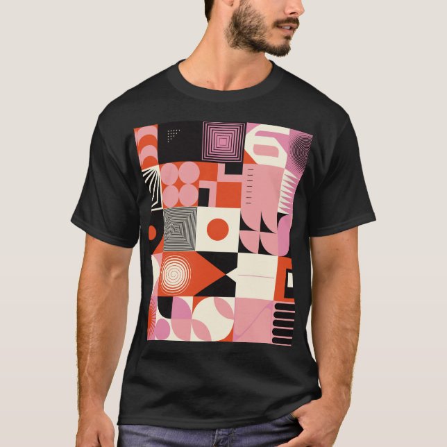 Skandinavisk geometri: Färgteckning Mönster T Shirt (Framsida)