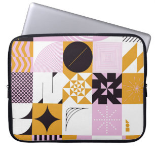 Skandinavisk geometri: Handritad teckning. Laptop Fodral