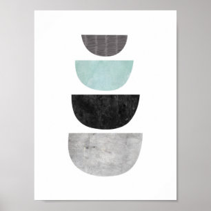 Skandinavisk geometrisk abstrakt modern konst poster