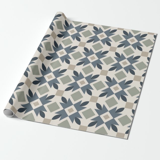 Skandinavisk geometrisk modern nordisk mitten av s presentpapper (Utrullad)