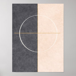 Skandinavisk geometrisk väggkonst – Beige & Grå 