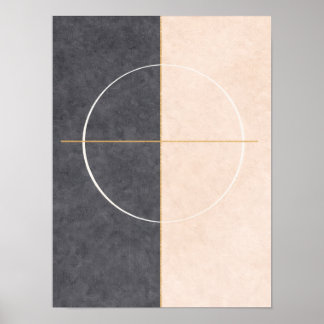 Skandinavisk geometrisk väggkonst – Beige & Grå