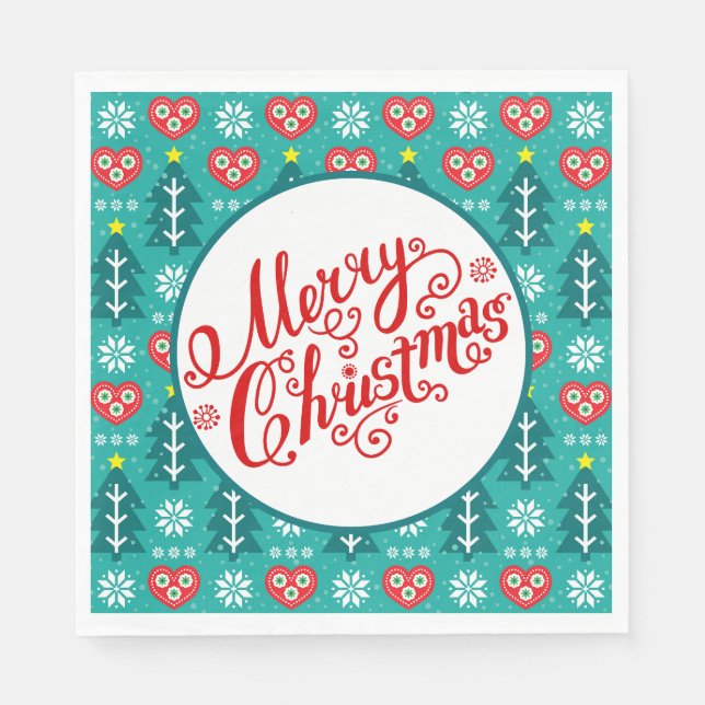 Skandinavisk God Jul  Pappersservett (Framsidan)