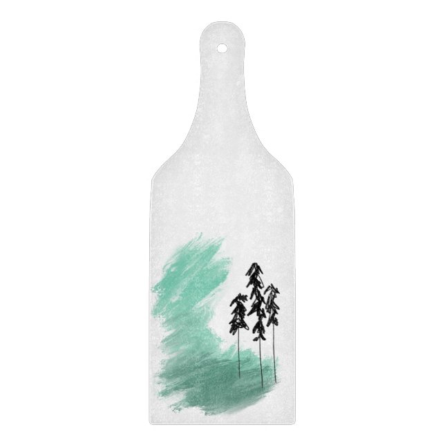 Skandinavisk grön trädkonst enkel modern mint   (Framsidan)