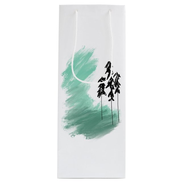 Skandinavisk grön trädkonst enkel modern mint  (Framsidan)