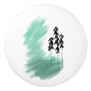 Skandinavisk grön trädkonst enkel modern mint   knopp