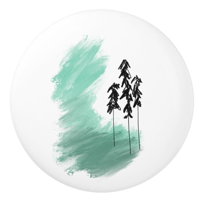 Skandinavisk grön trädkonst enkel modern mint   knopp (Framsidan)