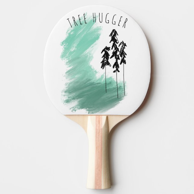 Skandinavisk grön trädkonst enkel modern mint   pingisracket (Framsidan)