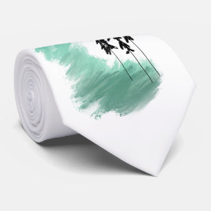 Skandinavisk grön trädkonst enkel modern mint slips