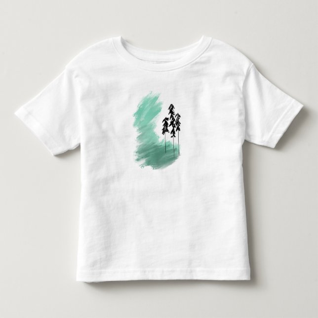 Skandinavisk grön trädkonst enkel modern mint   t shirt (Framsida)