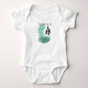 Skandinavisk grön trädkonst enkel modern mint t shirt