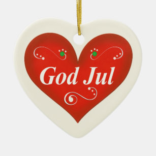 Skandinavisk hjärta för gudJul jul Julgransprydnad Keramik