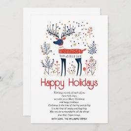 Skandinavisk hjort, blåblå jul i stil julkort