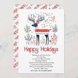 Skandinavisk hjort, blåblå jul i stil julkort