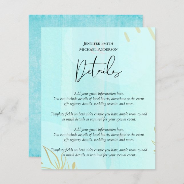 Skandinavisk japandi Modern Abstrakt Bröllop (Fram/baksida)