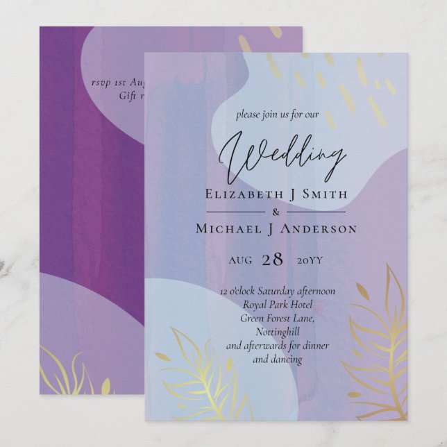 Skandinavisk japandi Modern Abstrakt Bröllop (Fram/baksida)