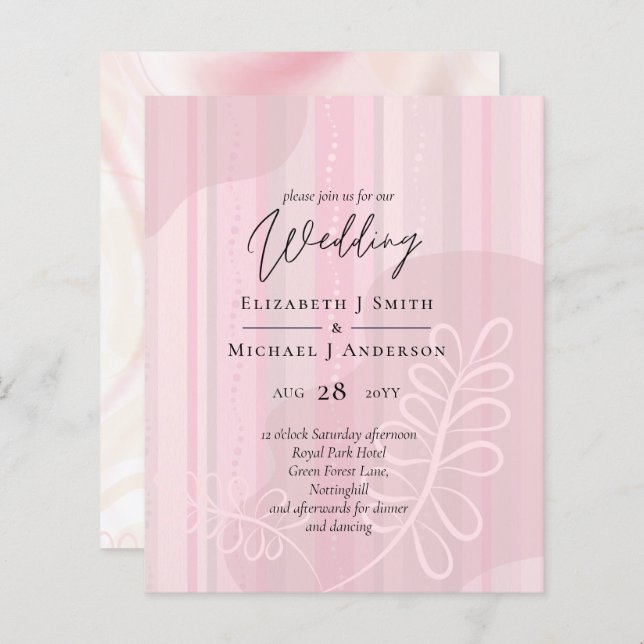 Skandinavisk japandi Modern Abstrakt Bröllop (Fram/baksida)