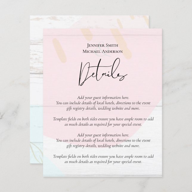 Skandinavisk japandi Modern Abstrakt Bröllop (Fram/baksida)