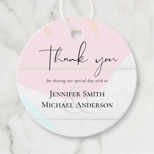 Skandinavisk japandi Modern Abstrakt Bröllop Gåvor Etiketter (Framsida)