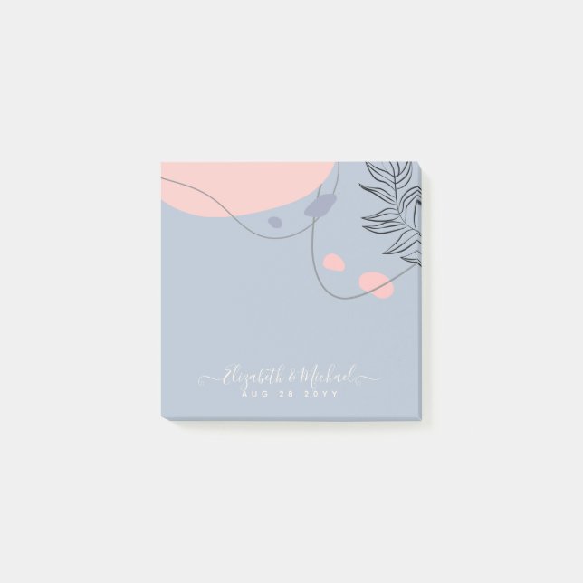 Skandinavisk japandi Modern Abstrakt Bröllop Post-it Block (Framsida)