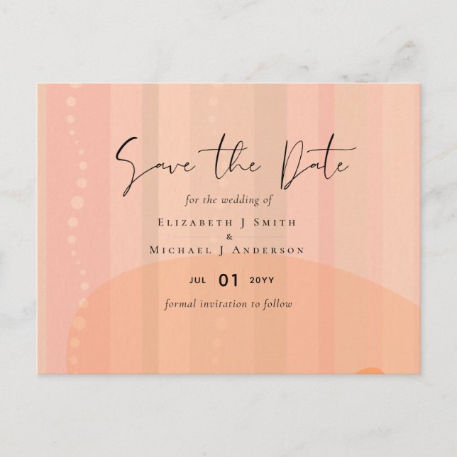 Skandinavisk Japandi Modern Abstrakt Bröllop Vykort (Framsida)