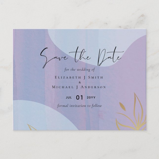 Skandinavisk japandi Modern Abstrakt Bröllop Vykort (Framsida)