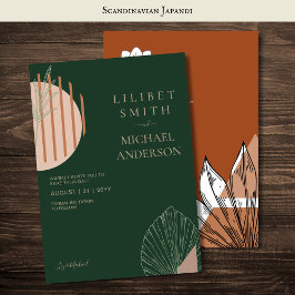 Skandinavisk Japandi Modern Abstrakt Rädda Datum Inbjudningar