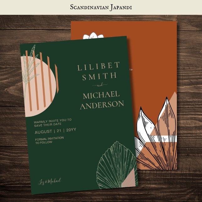 Skandinavisk Japandi Modern Abstrakt Rädda Datum Inbjudningar (Skapare uppladdad)