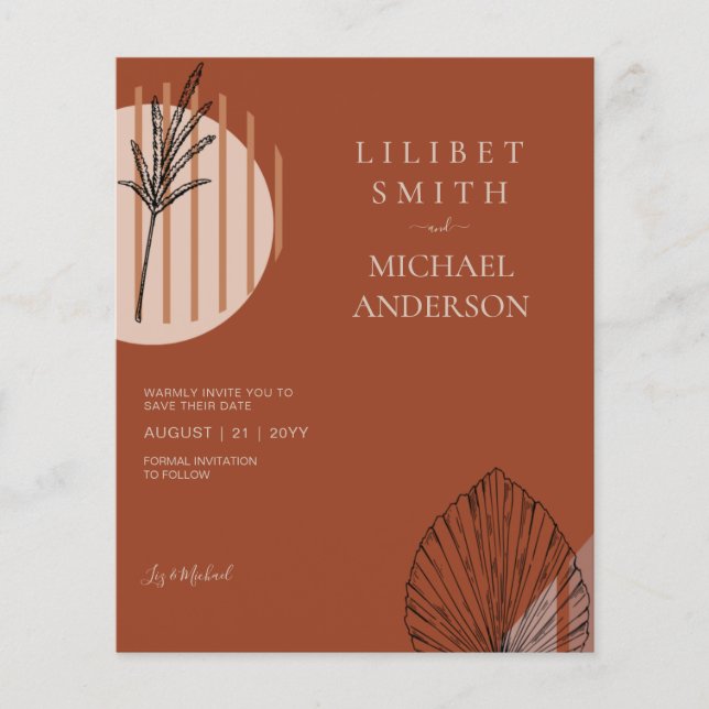 Skandinavisk japansk modern Abstrakt Spara Data Flygblad (Framsidan)